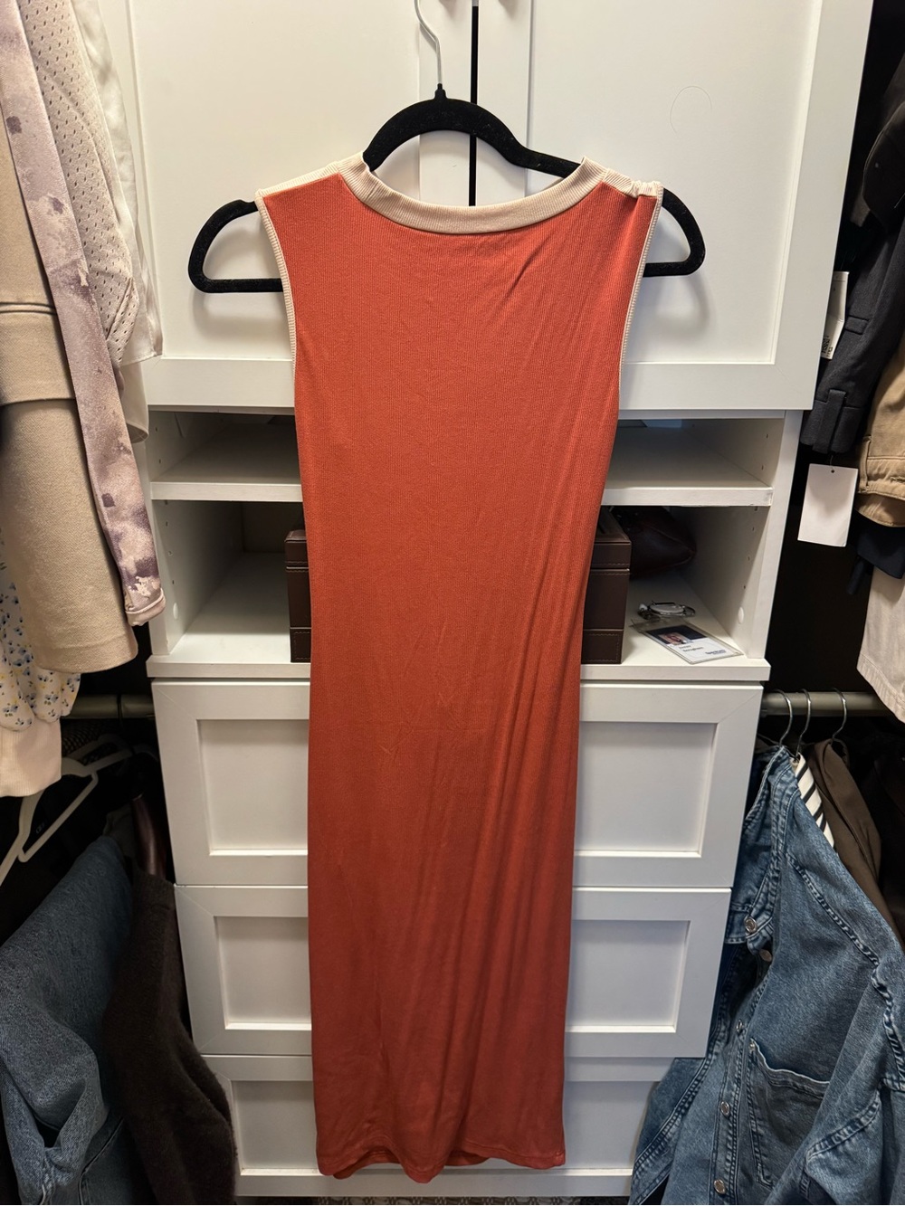 Sleeveless Rust Maxi Dress by